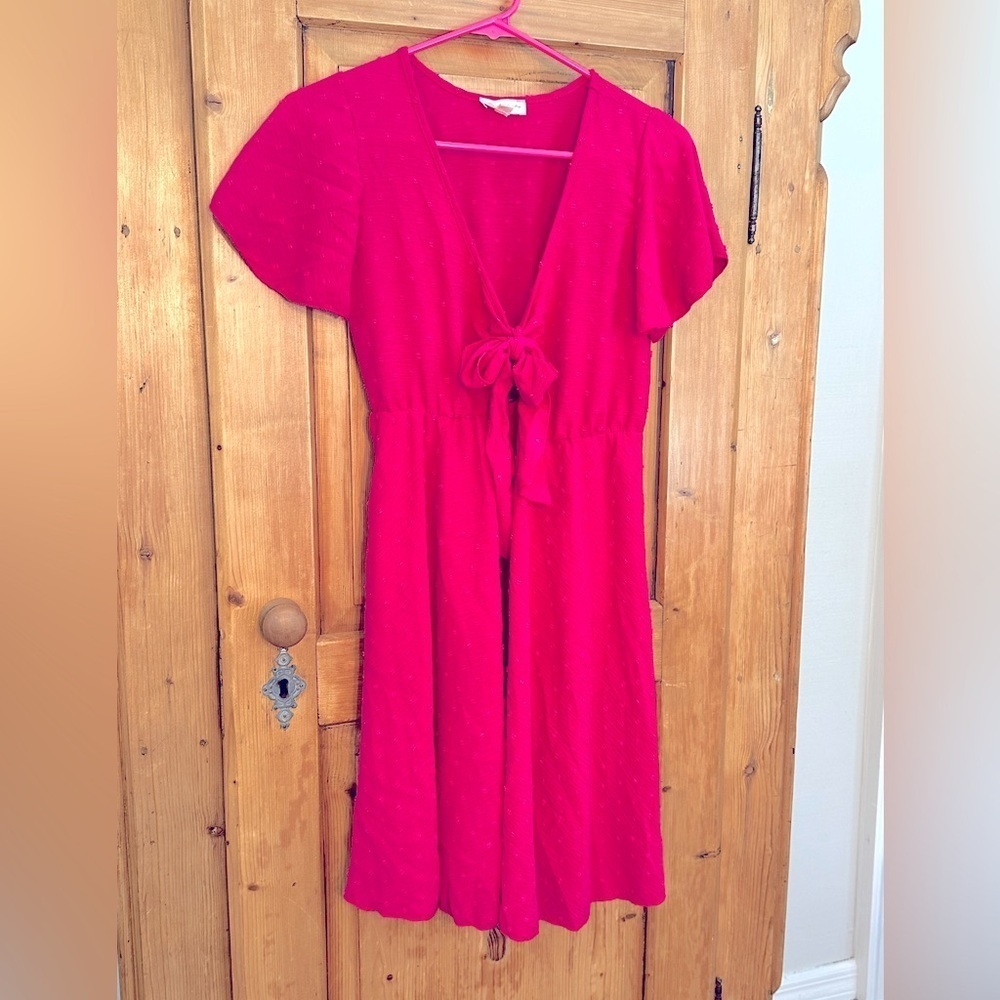 See You Monday Dress Raspberry Sz Lg (Runs Small) Cap Sleeves Barbie Mean Girls
